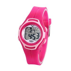 Montre-bracelet numérique sportive à sept couleurs résistante à la lumière pour filles, rouge rose, date, alarme d'eau, boîtier en acier inoxydable, écologique - Product Image 2