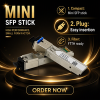 V2801F-R XPON Dual Mode SFP ONT Stick 1GE Plug and Play GPON EPON Terminal Jaringan Optik untuk FTTH ISP Pasokan Massal