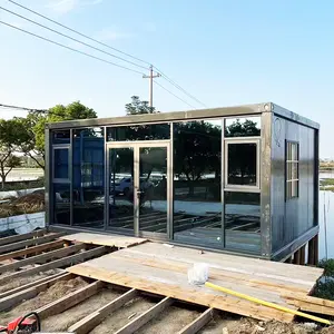 Luxury Glass Wall Container Homes 20ft Prefab Tiny Office Modular House Movable Prefabricated House Customized Villa Building