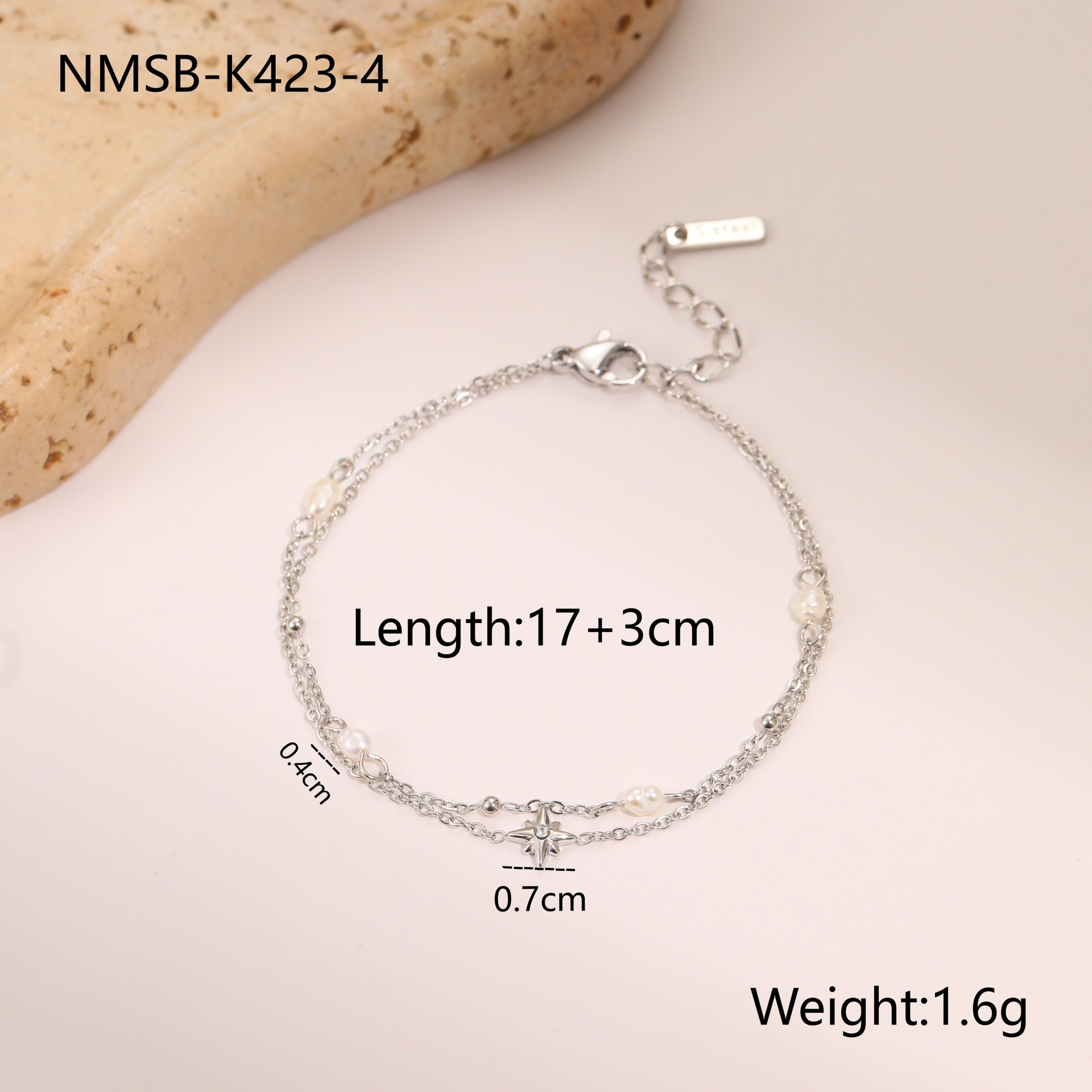 สร้อยข้อมือเหล็กหกเหลี่ยม NMSN-K423-4