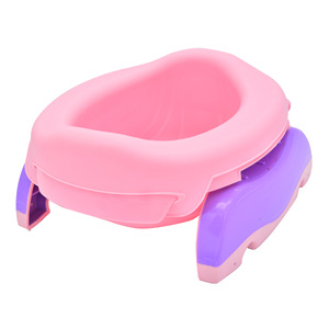 Soft Rubber Toilet Seat Cover Pink Foldable For Children <b>Potty</b> <b>Training</b> Indoor Use - Product Image 2