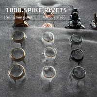 1000 pièces de rivets à tête plate à 4 griffes en fer, clous décoratifs, perles pour vêtements, chaussures, sacs, articles en cuir, artisanat, accessoires de couture DIY