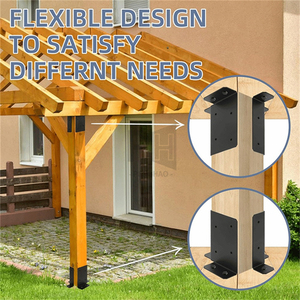 Support d'angle robuste et réglable pour poteaux 2x4, 4x4, 6x6, idéal pour pergola, boîte aux lettres et base de <span class=keywords><strong>poteau</strong></span> de clôture <span class=keywords><strong>en</strong></span> <span class=keywords><strong>bois</strong></span> - Product Image 3