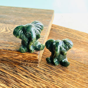 Hot Sale <span class=keywords><strong>Natural</strong></span> Alta Qualidade Cristal Pedra Verde Jade Elefante Cura Pedra Animais Elefante Escultura para Presentes - Product Image 6