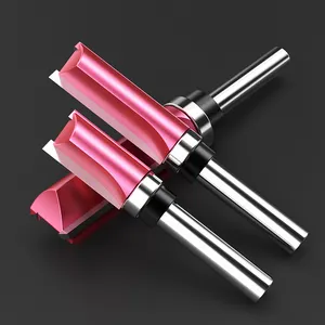 HUHAO 1/2 3/4 Trimming Woodworking Milling Cutter 8mm Engraving Milling Cutter With Bearing H0221080820