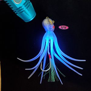 Señuelo de Pesca para Pulpo y Calamar, 60-300g, Cebo Biónico Suave, Pesca en Agua Salada, con Brillo UV - Product Image 1