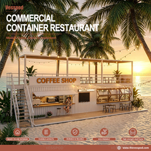 ร้านอาหารเคลื่อนที่แบบตู้คอนเทนเนอร์ขนาด 40 ฟุต ออกแบบตามสั่ง บาร์ชายหาด ร้านกาแฟ - Product Image 1