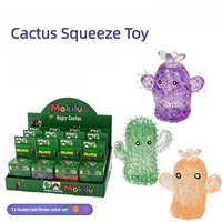 Jouet sensoriel à presser en forme de cactus avec expression amusante, en maltose, en forme de cube de glace, à récupération lente