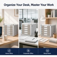 Armoire de classement de bureau multifonctionnelle Glosen C9950 à cinq niveaux en alliage d'aluminium avec serrure - Rangement de documents