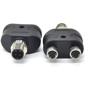 Waterproof Connector Substitute Industrial Parts Plastic Connector Supplier IP67 A Coded 2-17Pin Y-type Splitter Connectors M12