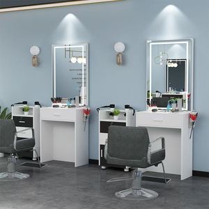 Mueble de Salón con Espejo, Mesa de Maquillaje, Espejo de Diseño Moderno, Tablero de Partículas, Muebles Comerciales para Salón de Belleza - Product Image 5