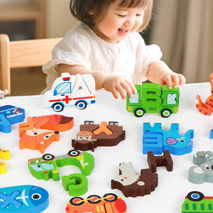 Ensemble de blocs d'alphabet en bois créatifs pour la reconnaissance des lettres, la pratique de l'orthographe, le développement cognitif pour les tout-petits et les enfants - Product Image 5