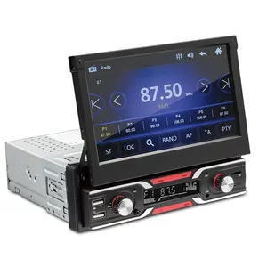 7in Intrekbaar Scherm 1 Din Auto Bluetooth Mp5 Speler Auto Am/Fm/Rds Radio Carplay