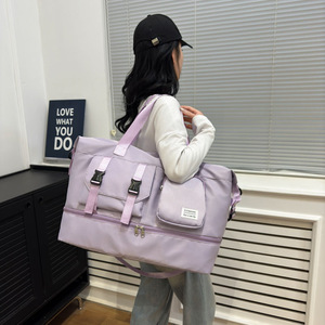 Sac de voyage portable transfrontalier grande capacité avec séparation sec/humide, sac de sport tendance pour le voyage, l'embarquement et le rangement en hôtel - Product Image 4