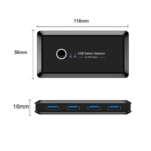 Cross-border printer sharing device with USB multi-port 2-in-4-out splitter <b>for</b> two <b>computers</b> to share keyboard and <b>mouse</b>. - Product Image 4