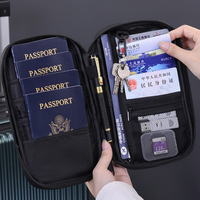 Organisateur de passeport personnalisé en cuir PU minimaliste, porte-cartes d'embarquement et d'identité, étui antivol pour cartes, idéal pour les voyages en famille, avec impression