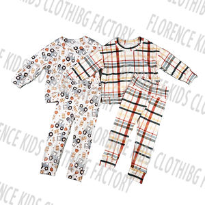 DH OEM yeni tasarım yumuşak bambu mavi çizgili mor yıldız desenleri rahat uzun kollu bebek giyim setleri Boy için - Product Image 3