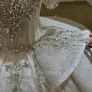 Robe de mariée princesse romantique, robe de bal, dos lacé, robe de mariée perlée, Vestido De Novia Lsjj73 - Product Image 4