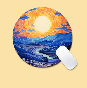 Petit tapis de souris rond de style peinture à l'huile, tapis de bureau créatif pour ordinateur et clavier - Product Image 1