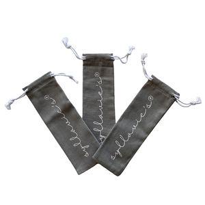 Bolsa de almacenamiento de delineador de labios reciclable de algodón orgánico pequeño gris de tamaños personalizados suaves bolsas de embalaje con cordón para <span class=keywords><strong>clarinete</strong></span> - Product Image 6