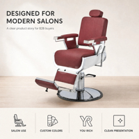 Fauteuil de barbier hydraulique rétro inclinable avec appui-tête et repose-pieds réglables pour salon de coiffure professionnel