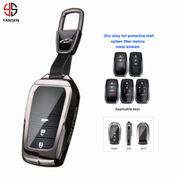 Housse de clé en alliage de zinc de qualité supérieure avec porte-clés en fibre de carbone pour Toyota Corolla Cross Sienna Venza Tundra Accessoires intérieurs
