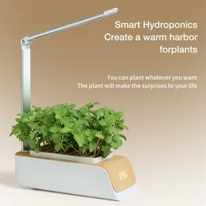 Hydroponics phát triển hệ thống trong nhà vườn: Chiều cao có thể điều chỉnh Herb vườn Kit trong nhà với LED phát triển ánh sáng và tự động hẹn giờ