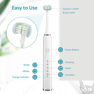 LULA OEM แปรงสีฟันไฟฟ้าโซนิค 3 ด้าน 5 โหมดแปรง นุ่ม เหมาะสําหรับผู้ใหญ่ - Product Image 5