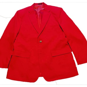 Blazer Personalizable para Mujer, Cuello con Muescas Rojo, Manga Larga, Cierre de un Botón, Color Sólido, Antiarrugas, Tejido de Poliéster - Product Image 1
