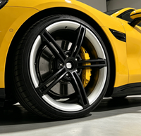 Jantes bicolores 21x9.5/11.5 5x130 900KG compatibles avec Porsche Taycan Xiaomi SU7, finition noir argenté usiné