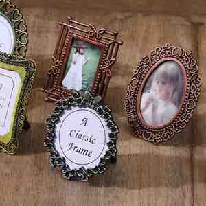 Antique Bronze Custom Silk Screen Printed Simple Photo Heart Pattern Round Tabletop Picture <b>Frame</b> for Promotional Home Ornaments - Product Image 6