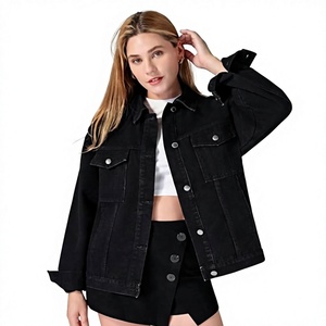 Chaqueta vaquera para mujer, estilo casual, con botones frontales, color liso, corte holgado, para otoño - Product Image 1