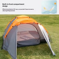 Tente de camping familiale d'extérieur avec auvent pratique, résistante à la pluie, accessoire idéal pour les rassemblements de groupe