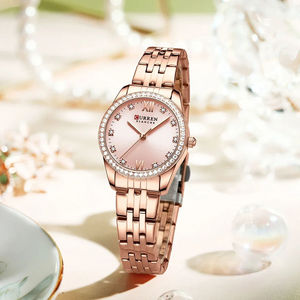 CURREN 9086 Nouvelle Montre Femme Charmante Rose Aiguilles Lumineuses Bracelet Acier Inoxydable Montre Fine à Quartz pour Femme Relogio - Product Image 4