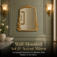 Miroir de maquillage mural, cadre en bois vintage doré antique, miroir de vanité peint par pulvérisation pour chambre à coucher, salle de maquillage, hôtel, salon
