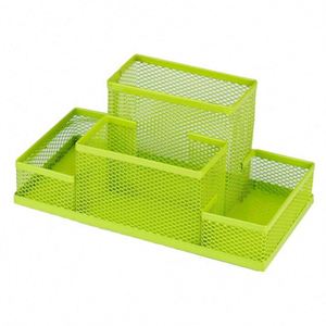 ที่ใส่ดินสอแบบตาข่ายโลหะ 4 ช่องสำหรับจัดระเบียบโต๊ะทำงาน - Product Image 2
