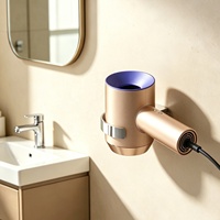 Organisateur mural de salle de bain de haute qualité, gain de place, en alliage de zinc, capacité de charge de 5 kg, support pour sèche-cheveux