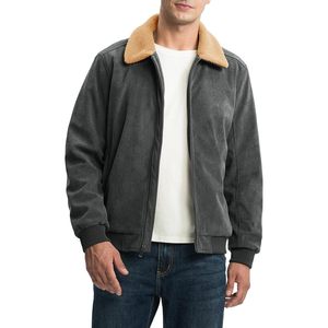 Veste d'hiver en velours côtelé pour homme Rdruko, gris foncé, taille XL, doublée en polaire, fermeture éclair intégrale, col rabattable, veste de travail décontractée - Product Image 3