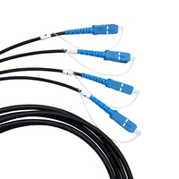 Kabel Patch Fiber Optik Armored SC/UPC 4 Channel Simplex OS2 Hitam Panjang Custom