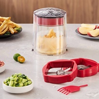 2-In-1 Handmatige Frituursnijder En Voedselsnijder Plastic Hakdoos Aardappelsnijder Voor Friet En Ui Voedselhakmachine