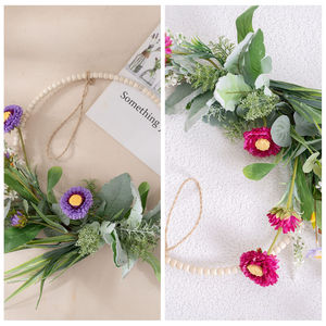 Mur de fleurs artificielles Lingwei, marguerites violettes, feuilles vertes, décoration d'intérieur, bouquet de mariage CF01296 - Product Image 3