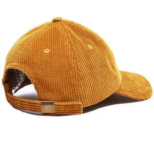 Wholesale Ginger Corduroy Satin Lined Hat Unstructured Orange Dad Hats Custom Baseball Cap With Satin Lining
