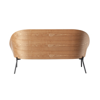 Fauteuil de salon moderne de style détente, cadre en contreplaqué, pieds en métal, tissu, double siège, accoudoirs, DC-S197B(V1)