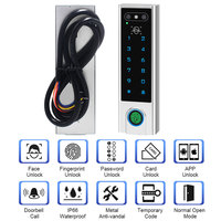 Terminal de reconnaissance faciale AI Wifi Tuya, étanche, biométrique, avec lecteur d'empreintes digitales, carte EM/Mifare, système de contrôle d'accès RFID avec sonnette