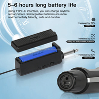 Microphone sans fil professionnel, micro dynamique sans fil rechargeable, récepteur VHF, micro sans fil pour karaoké, pour le chant en église