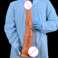 Dildo Anal de Silicona Líquida de Estilo Europeo Americano, 48*75CM, Diseño de Caballo Grande, Extra Largo, de Alta Gama