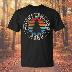 T-shirt Mount Lebanon Penn Vintage Retro anni '70 con design grafico nero - Product Image 3