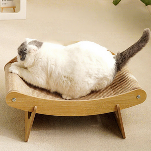 Lit pour chat en bois moderne de haute qualité, grand format, avec griffoir amovible, lavable, confortable et écologique, pour le quotidien des chats - Product Image 4
