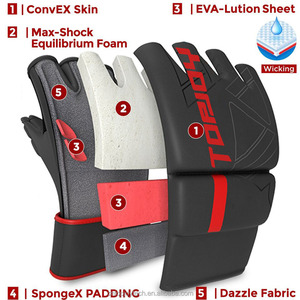 Ofertas de pedidos a granel B2B Muñequeras ajustables Ajuste seguro Acolchado de gel Reforzado UFC Protección de pulgar Guantes MMA - Product Image 4