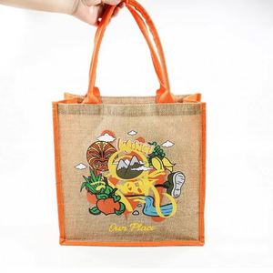 Sac de shopping en toile de jute recyclée personnalisé de haute qualité avec poignée, sac de shopping en toile de jute naturelle pliable et économique - Product Image 1